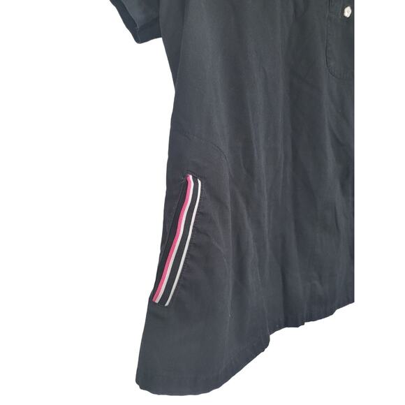 Koi Medical Scrub Top Small Womens Black Short Sleeve Pullover Pockets V Neck - Picture 3 of 6